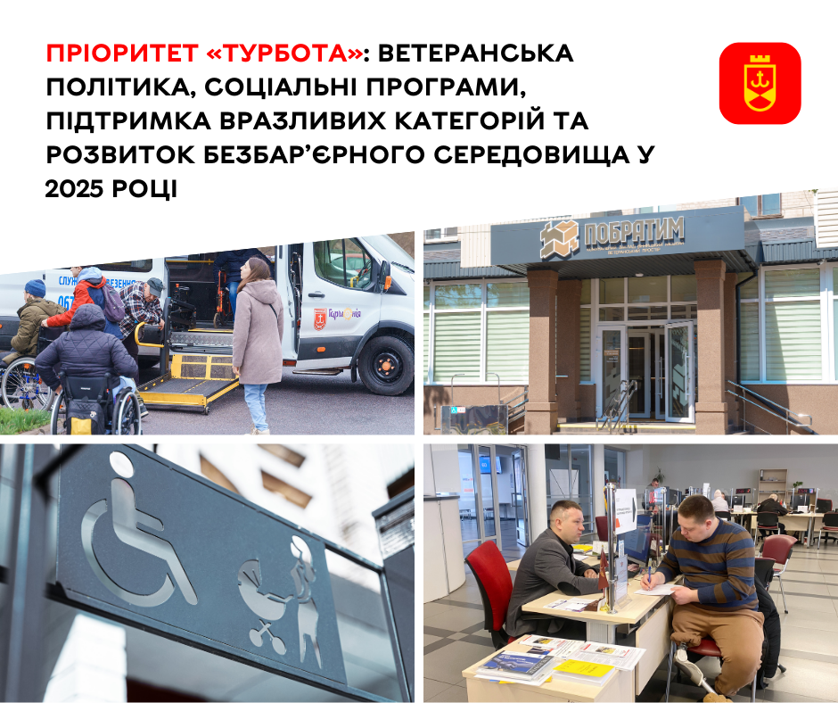 Пріоритет «Турбота»: ветеранська політика, соціальні програми, підтримка вразливих категорій та розвиток безбар’єрного середовища у 2025 році